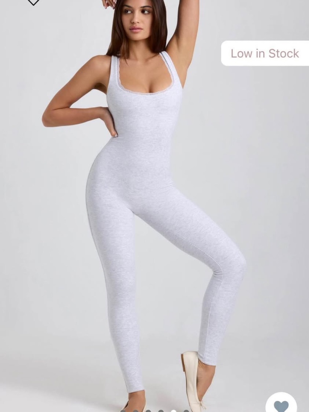 OhPolly Seamless Scoop-Neck Jumpsuit - White